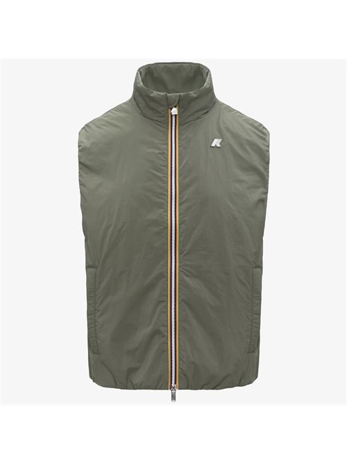 Gilet uomo tessuto nylon in jersey colore green lichen K-WAY | VALEN K3123TWV15